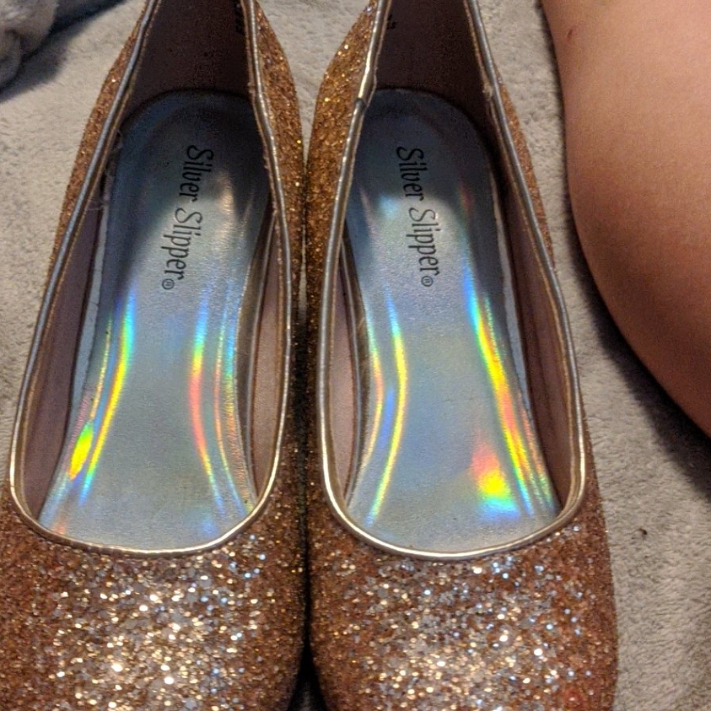 Rose gold high heels